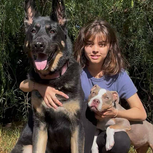 Aaliyah and her two dogs