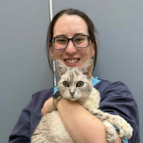 Dr. Ebony holding a cat